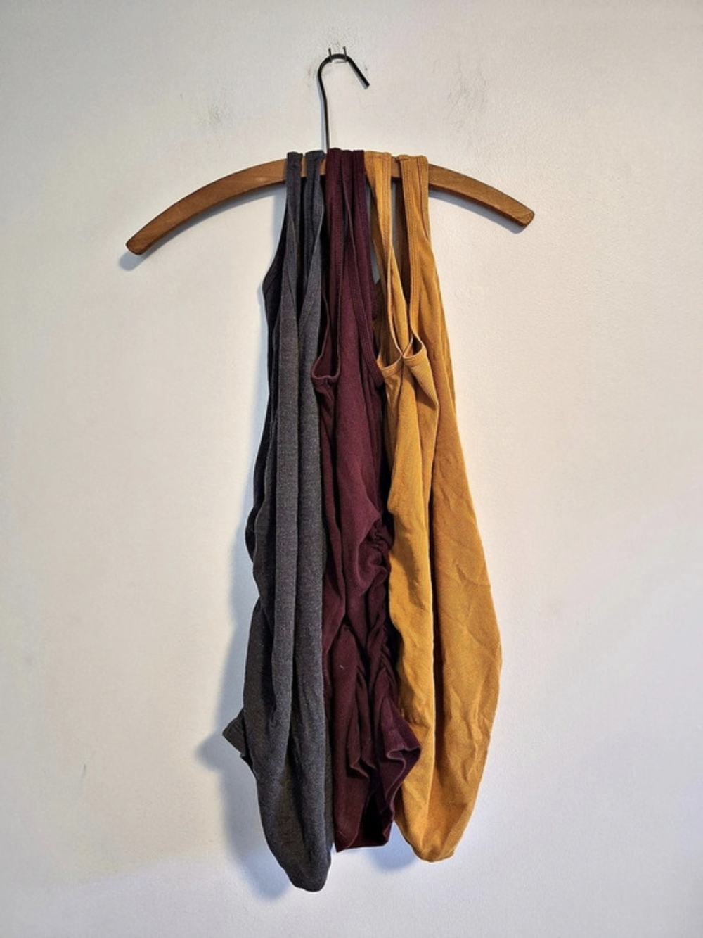 Old Navy Maternity Medium Ribbed Tank Top Bundle Burgundy Yellow Grey